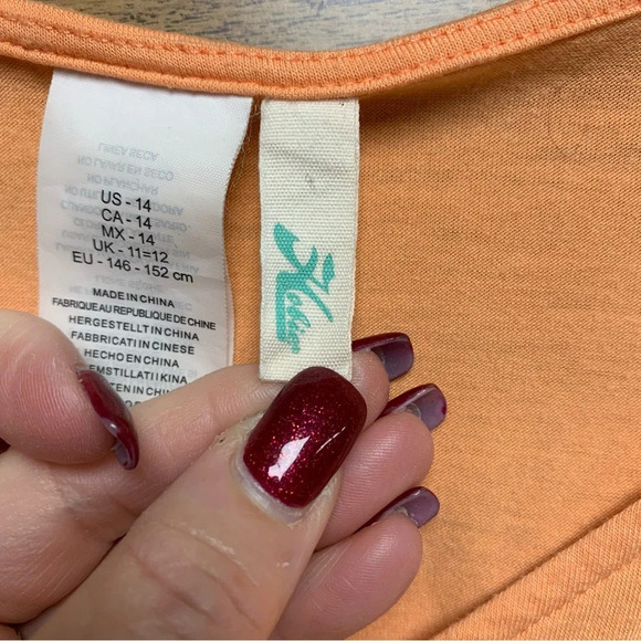 Hobie size 14 swimsuit coverup orange with yellow daisies with ruching at waist - Picture 4 of 8